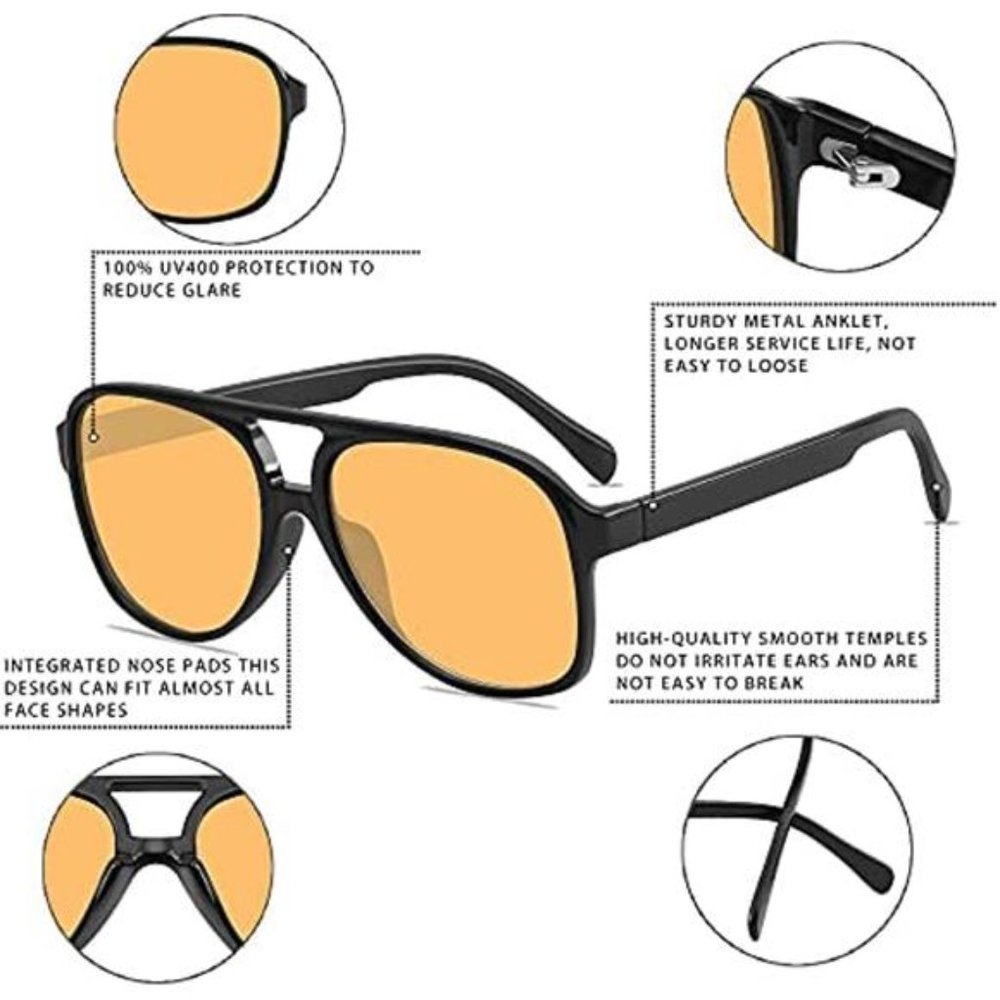 Classic Vintage Aviator Sunglasses for Women - Large Retro Frames - Picture 4 of 4